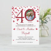 Faire-part de 40e anniversaire de mariage avec une (Debout devant)