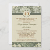 faire-part de 40e anniversaire de mariage beaux (Dos)