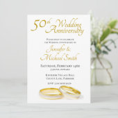 Faire-part de 50 ans de mariage Anneaux (Debout devant)