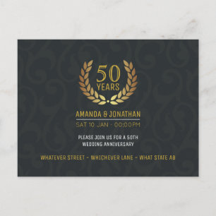 faire-part de 50 ans de mariage avec photo RSVP