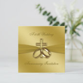 Faire-part de 50 ans de mariage - jubilé d'or reli (Debout devant)