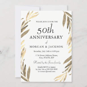 Faire-part de 50e anniversaire de mariage Couronne