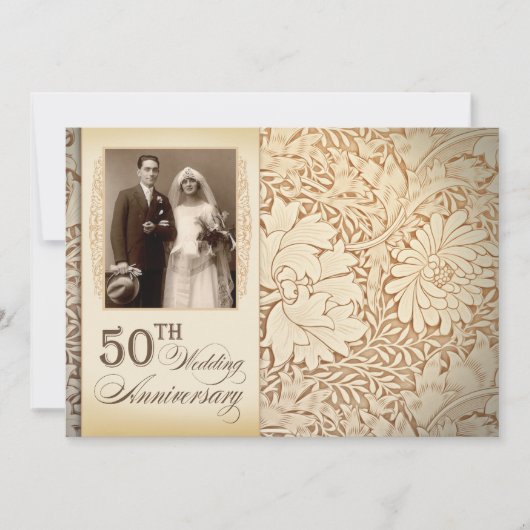 faire-part de 50e anniversaire de mariage en or (Devant)