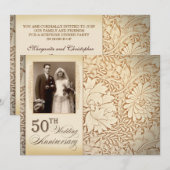 faire-part de 50e anniversaire de mariage en or (Devant / Derrière)