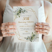 Faire-part de 50e anniversaire de mariage Greenery