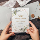 Faire-part de 50e anniversaire de mariage Greenery