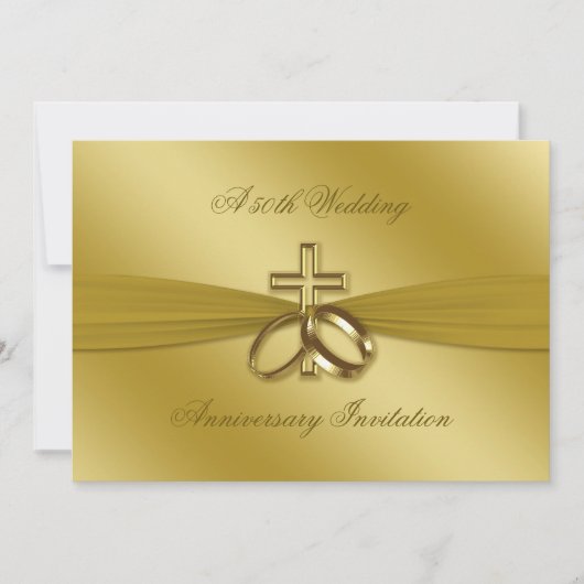 Faire-part de 50e anniversaire de mariage religieu (Devant)