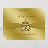 Faire-part de 50e anniversaire de mariage religieu (Devant / Derrière)