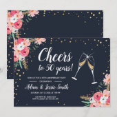 Faire-part de 50e anniversaire de mariage rustique (Devant / Derrière)