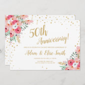 Faire-part de 50e anniversaire de mariage rustique (Devant / Derrière)