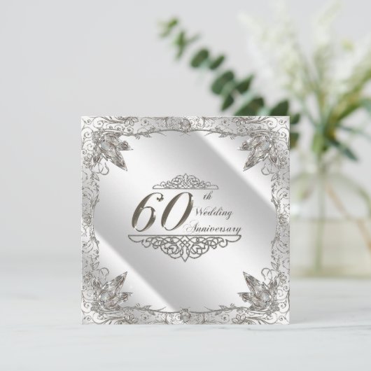 Faire-part de 60e anniversaire de mariage diamant (Debout devant)