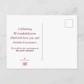 Faire-part de 80e anniversaire Floral Save The Dat (Dos)