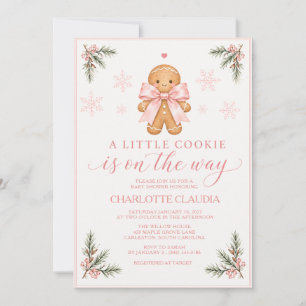 Faire-part de BABE Shower au pain d'épice rose pâl