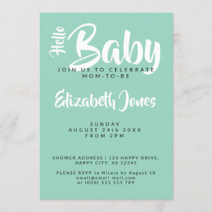 Faire-part de Baby Shower à carreaux blanc et sarc