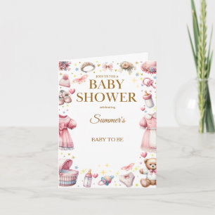 Faire-part de Baby Shower à l'aquarelle fantaisist