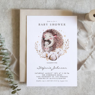 Faire-part de Baby Shower à l'aquarelle Maman et B