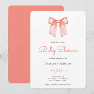 Faire-part de Baby Shower à l'aquarelle pêche avec