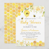 Faire-part de Baby Shower Abeille Bébé Garçon Fill (Devant / Derrière)
