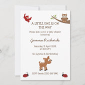 Faire-part de Baby Shower Animaux de la Forêt Mign (Devant)