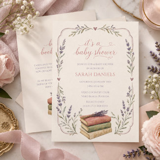 Faire-part de Baby Shower « Apportez un livre pour