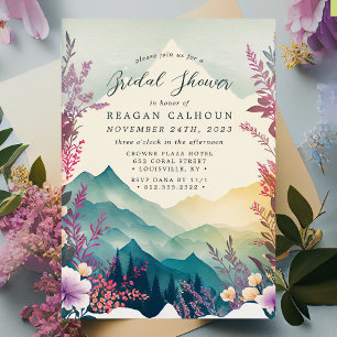 Faire-part de Baby Shower aquarelle florale printe