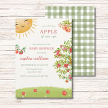 Faire-part de Baby Shower aquarelle pour verger de