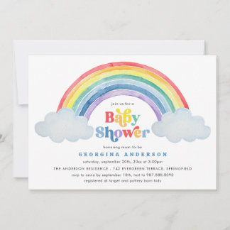 Faire-part de Baby Shower Arc-en-Ciel