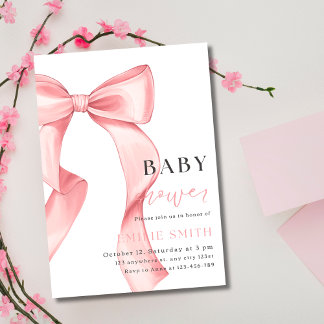 Faire-part de Baby Shower Arc-en-ciel Rose, Invita