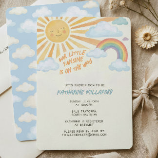 Faire-part de Baby Shower au Thème de Soleil | Thè