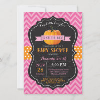Faire-part de Baby Shower automnal Citrouille Chev