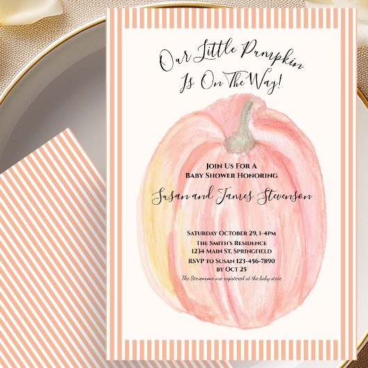 Faire-part de Baby Shower automnal Little Pumpkin 