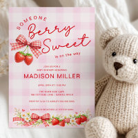 Faire-part de Baby Shower aux Fraises Sucrées