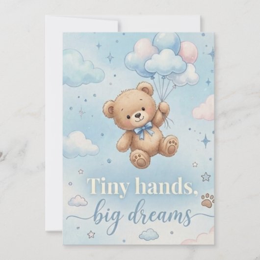 Faire-part de Baby shower avec jeu de prédictions (Devant)