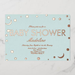 Faire-part de Baby Shower avec Lune et Confetti Pr