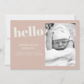 Faire-part de Baby Shower avec typographie en grès (Devant)