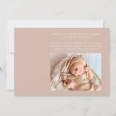 Faire-part de Baby Shower avec typographie en grès (Dos)