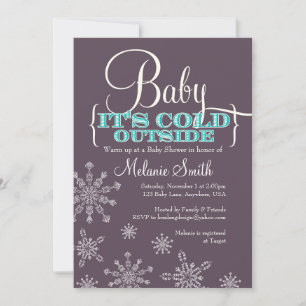 Faire-part de Baby Shower Baby, il fait froid deho