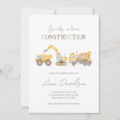 Faire-part de Baby Shower Bébé en Construction (Devant)