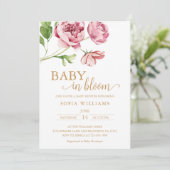 Faire-part de Baby Shower : Bébé en Fleur (Debout devant)