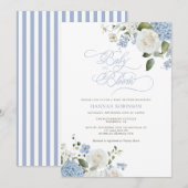 Faire-part de Baby Shower Bébé en Fleur Hydrangea (Devant / Derrière)