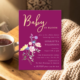 Faire-part de Baby Shower "Bébé en Fleur" Wildflow