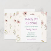 faire-part de baby shower bébé en fleurs (Devant / Derrière)