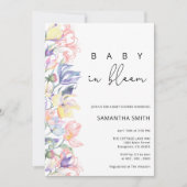 Faire-part de Baby Shower Bébé en fleurs (Devant)