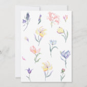 Faire-part de Baby Shower Bébé en fleurs (Dos)