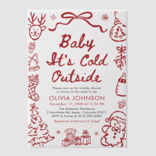 Faire-Part de Baby Shower Bébé Il Fait Froid Dehor