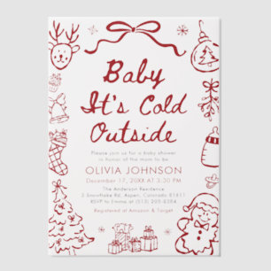 Faire-Part de Baby Shower Bébé Il Fait Froid Dehor