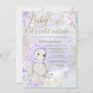 Faire-Part de Baby Shower Bébé Il Fait Froid Dehor