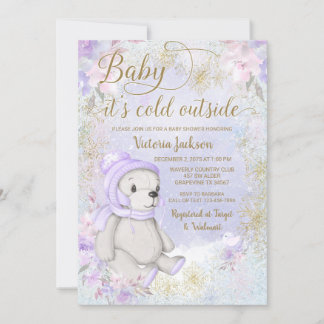 Faire-Part de Baby Shower Bébé Il Fait Froid Dehor