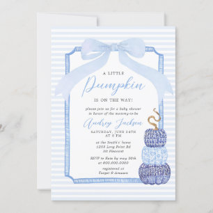 Faire-part de Baby Shower Bleu de Chinoiserie Citr