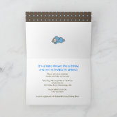 Faire-part de Baby Shower - Bleu et marron (Intérieur)